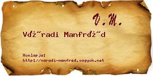 Váradi Manfréd névjegykártya
